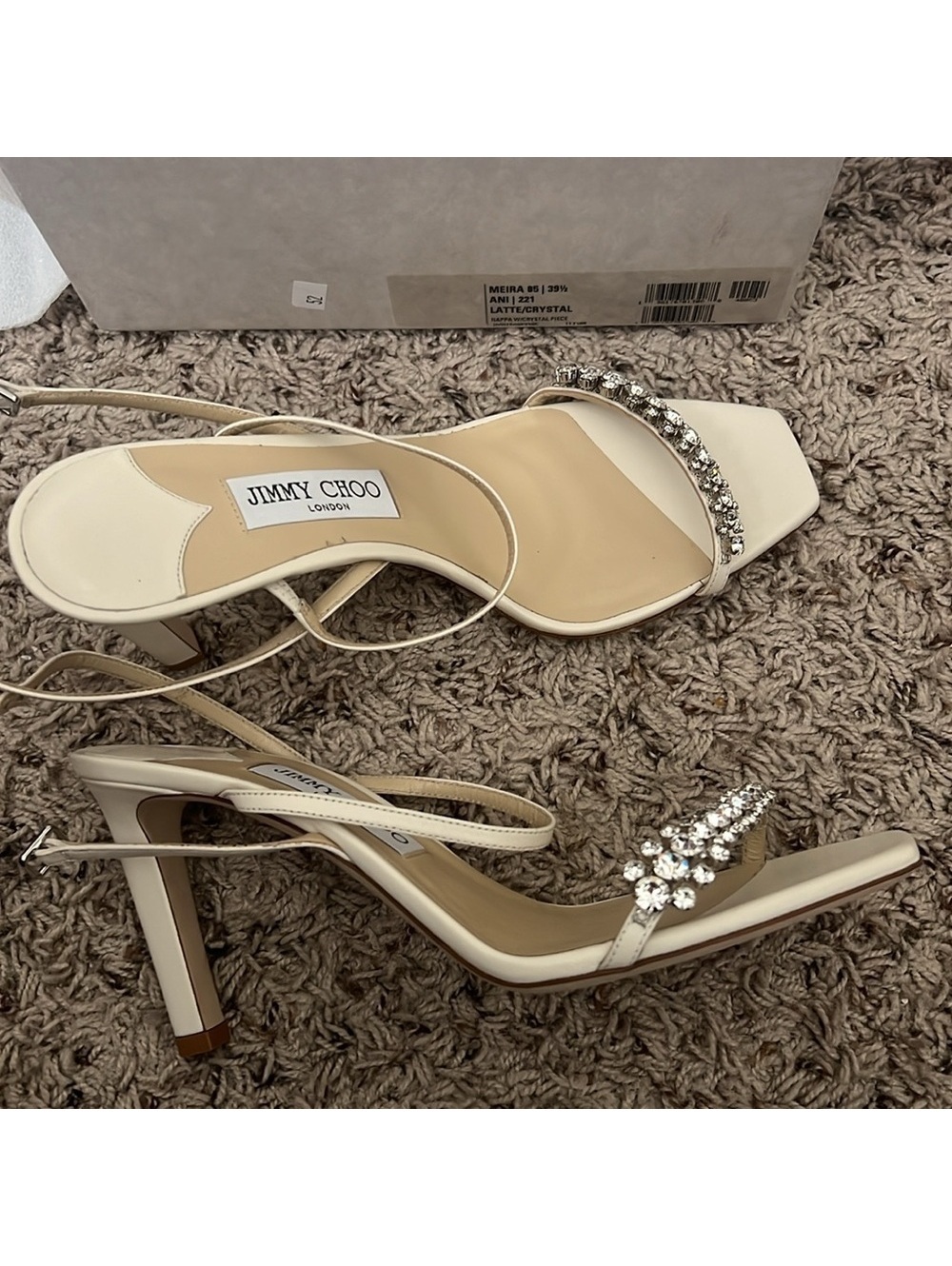 Jimmy Choo Meira 85 Embellished High Heel Sandals, Size 39.5 NEW in Box - Picture 7 of 16